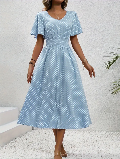 Chastienne - Bedrucktes kurzärmeliges Freizeitkleid