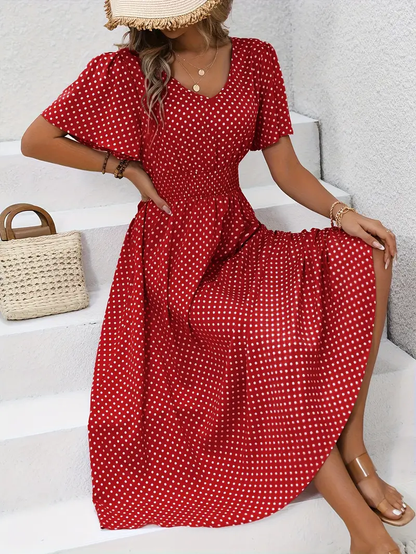 Chastienne - Bedrucktes kurzärmeliges Freizeitkleid