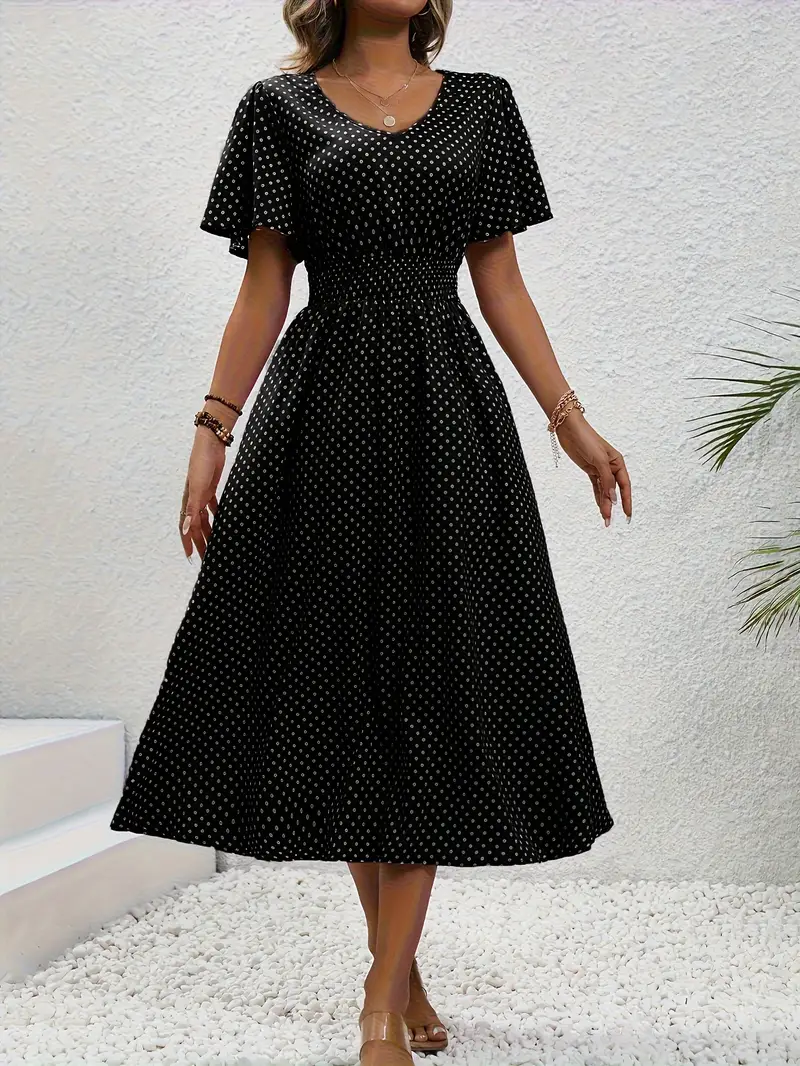 Chastienne - Bedrucktes kurzärmeliges Freizeitkleid