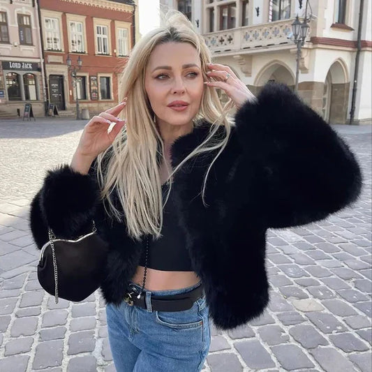 Kathleen - elegante Jacke mit Pelzbesatz