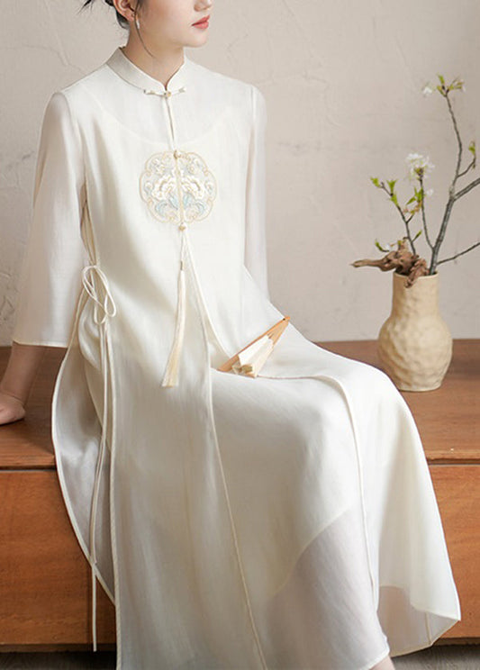Nimfa - Elegantes Kleid mit chinesischem Kragen