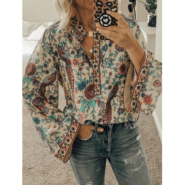 Vinera Bluse | Boho Bluse mit Fledermausärmeln