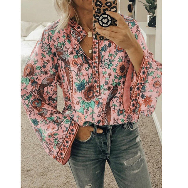 Vinera Bluse | Boho Bluse mit Fledermausärmeln