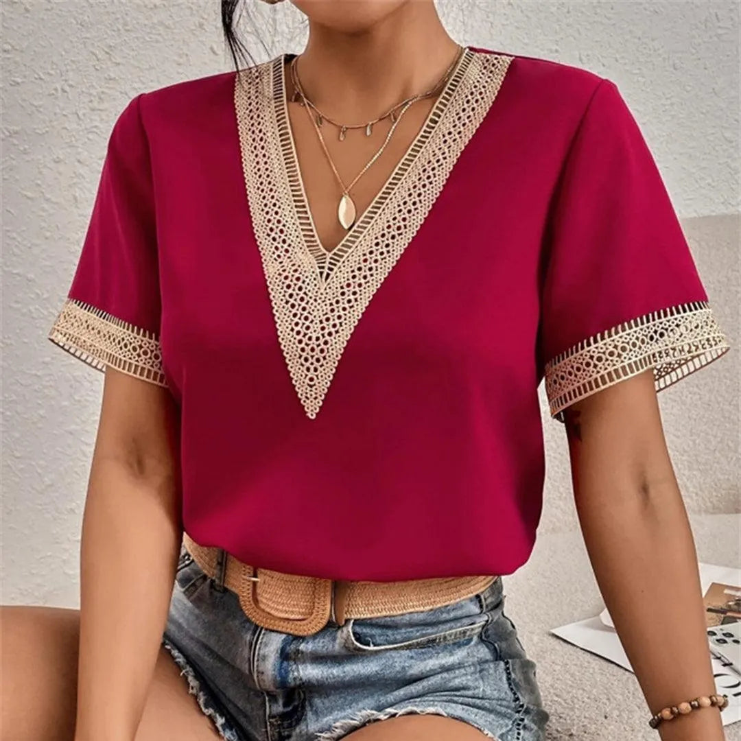 Damen-T-Shirt - IRIS Elegant - Polyester - Erhältlich in Weiß, Grün, Schwarz, Claret, Hellgelb, Hellblau und Orange - Geeignet für jede Jahreszeit