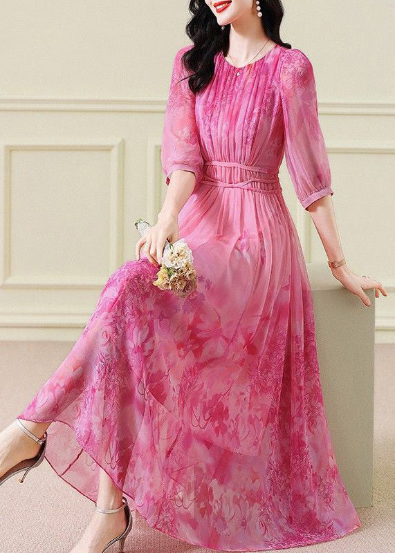 Zaharia - Gerafftes Maxikleid mit halben Ärmeln