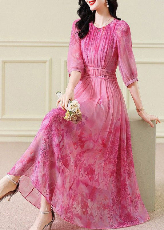 Zaharia - Gerafftes Maxikleid mit halben Ärmeln