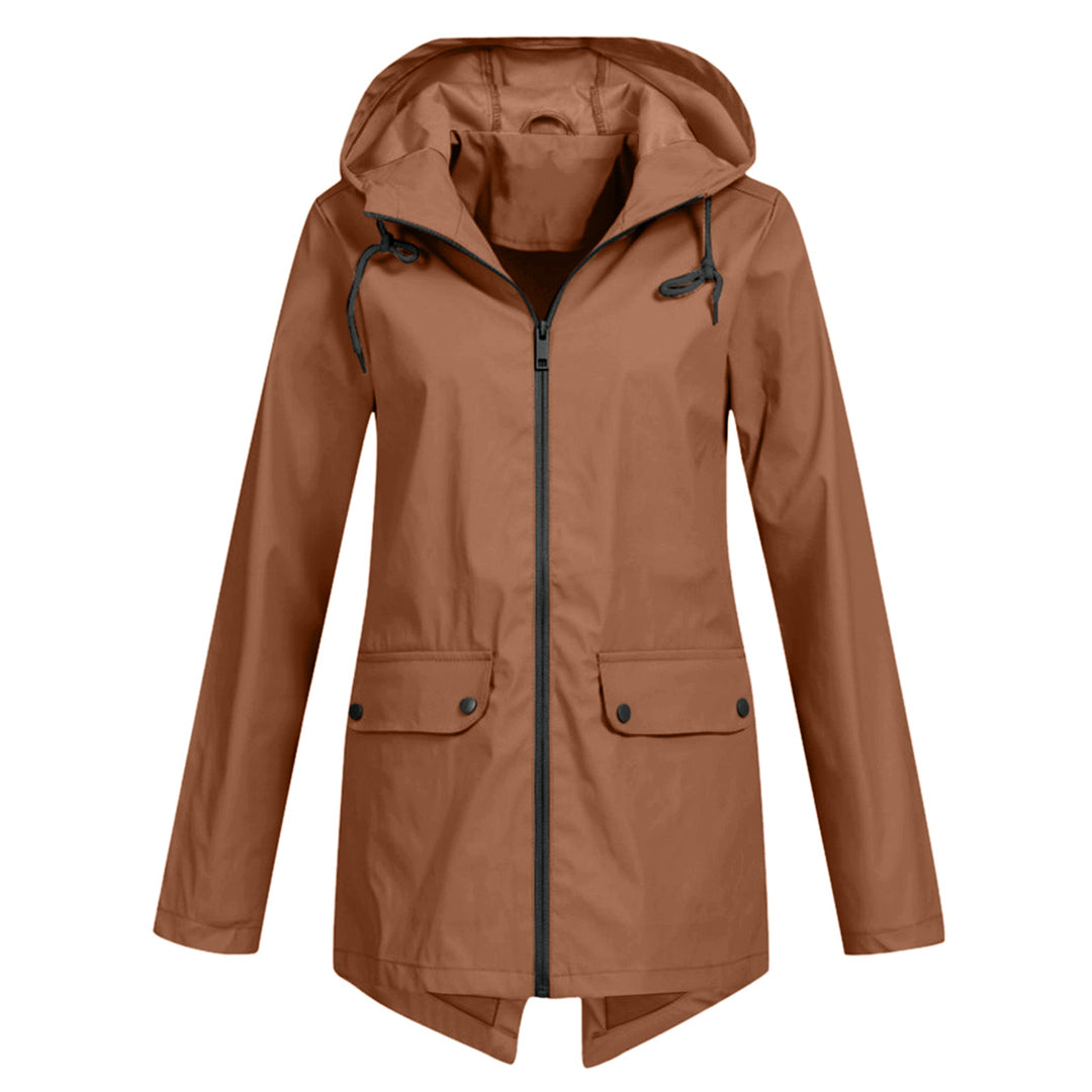 Fleur - Eleganter Damenmantel aus glattem Stoff