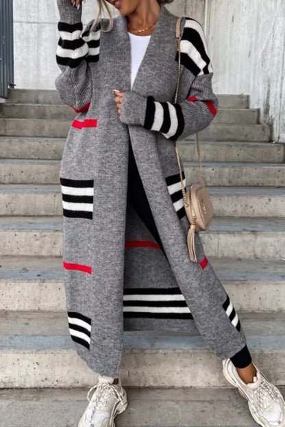 Wilma | Elegante lange Strickjacke mit offener Front