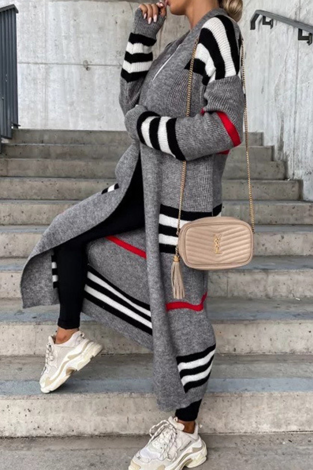 Wilma | Elegante lange Strickjacke mit offener Front