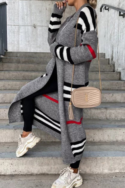 Wilma | Elegante lange Strickjacke mit offener Front