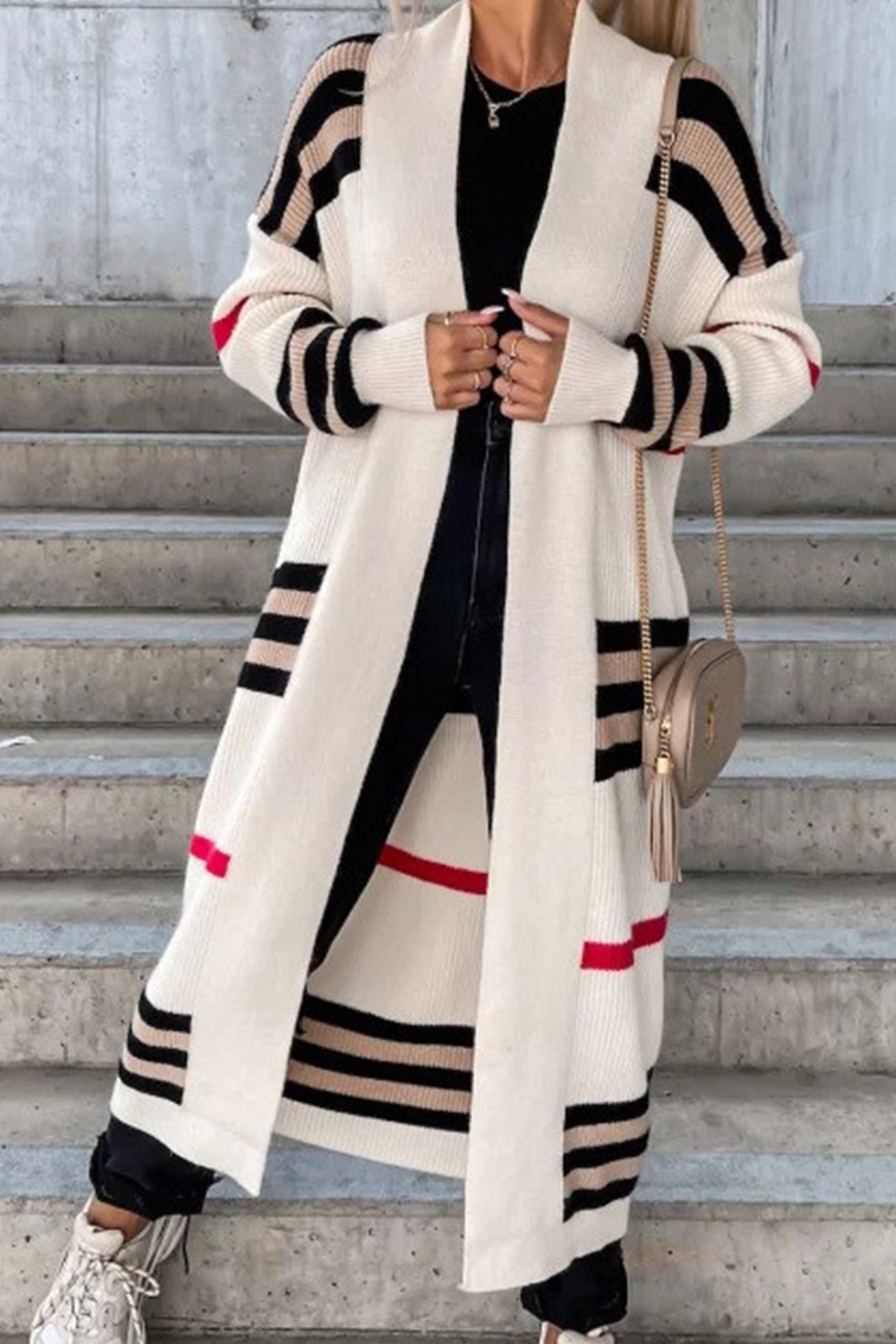 Wilma | Elegante lange Strickjacke mit offener Front