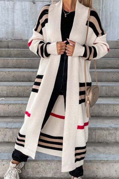 Wilma | Elegante lange Strickjacke mit offener Front