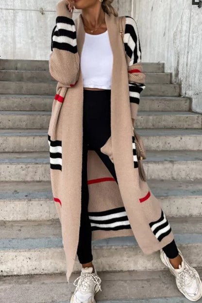 Wilma | Elegante lange Strickjacke mit offener Front