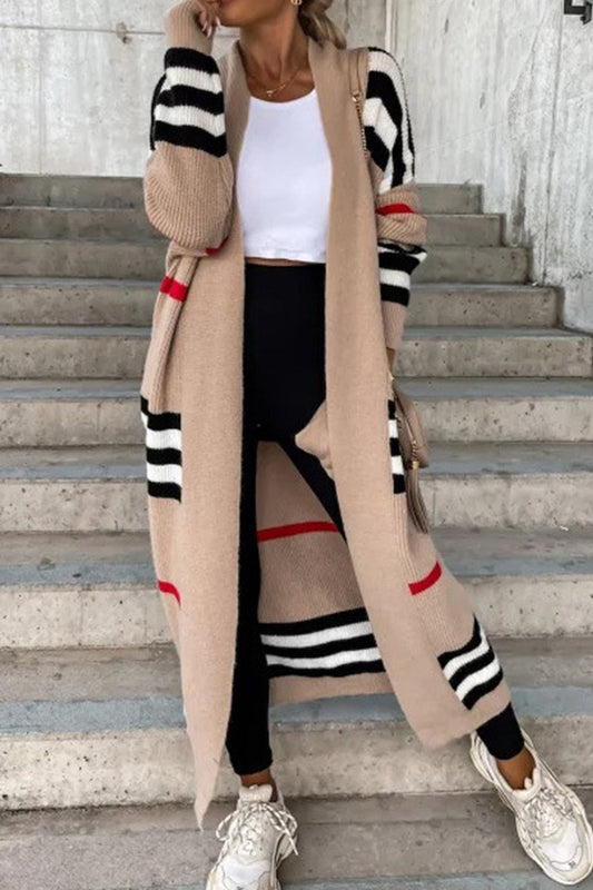 Wilma | Elegante lange Strickjacke mit offener Front