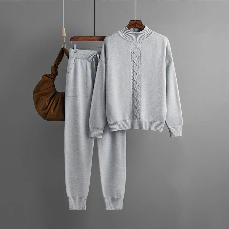 Amelie - Winterset aus Strick mit Rollkragenoberteil und Hose für Frauen