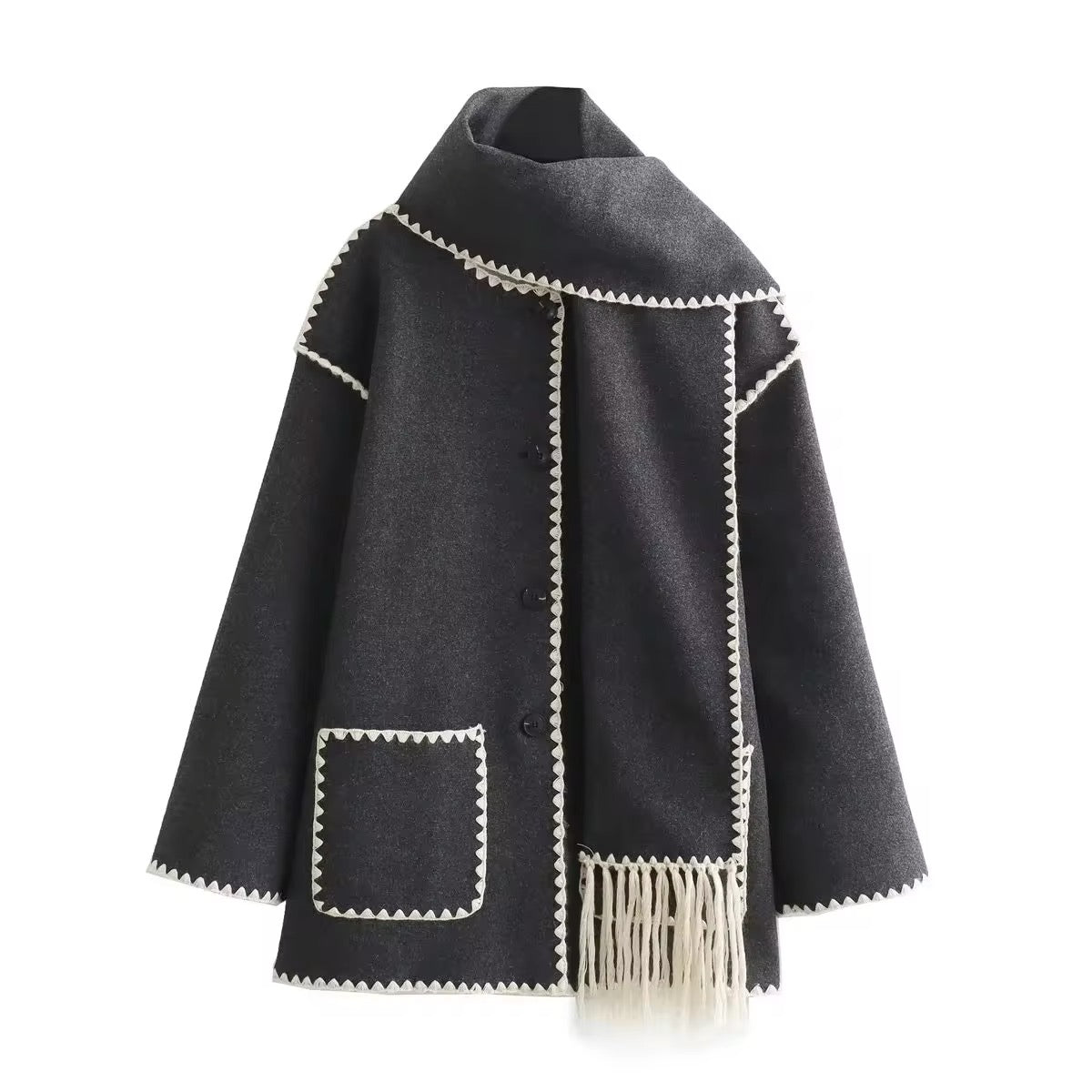 Vivian - lockere Jacke mit Schalknötchen