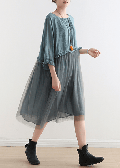 Wilma - Patchwork-Spitzenkleid mit spitzem Ausschnitt