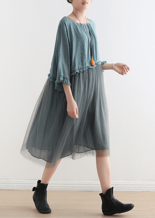 Wilma - Patchwork-Spitzenkleid mit spitzem Ausschnitt