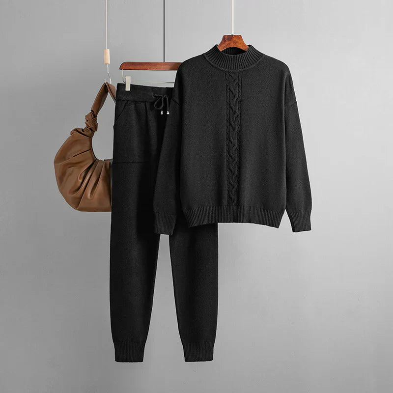 Amelie - Winterset aus Strick mit Rollkragenoberteil und Hose für Frauen