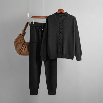 Amelie - Winterset aus Strick mit Rollkragenoberteil und Hose für Frauen