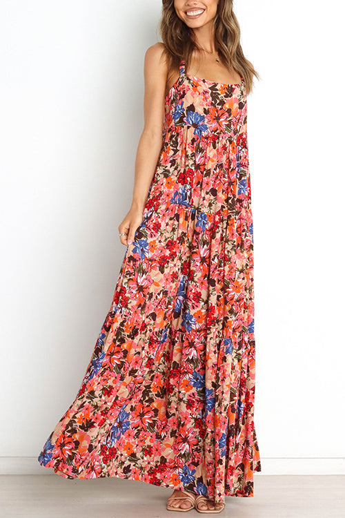 Langes Unterkleid mit Blumen-Taschen