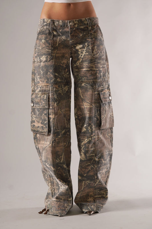 Tarnfarbene Cargohose für Damen