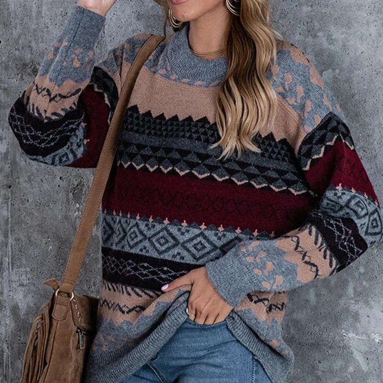 Emilia - Gestreifter Vintage-Strickpullover für Frauen