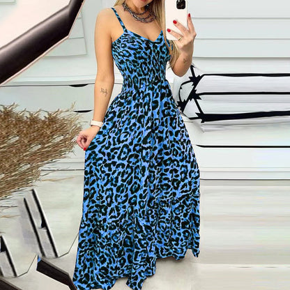 Langes Kleid mit Leopardenmuster