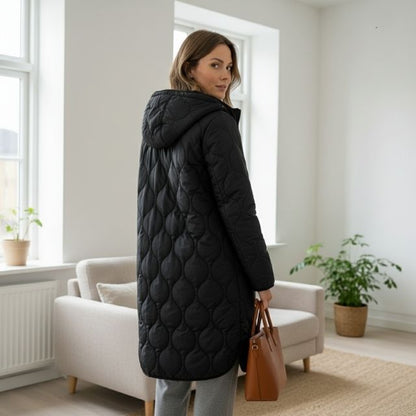 Danielle | Gemusterter Damenparka mit Kapuze – schick und bequem