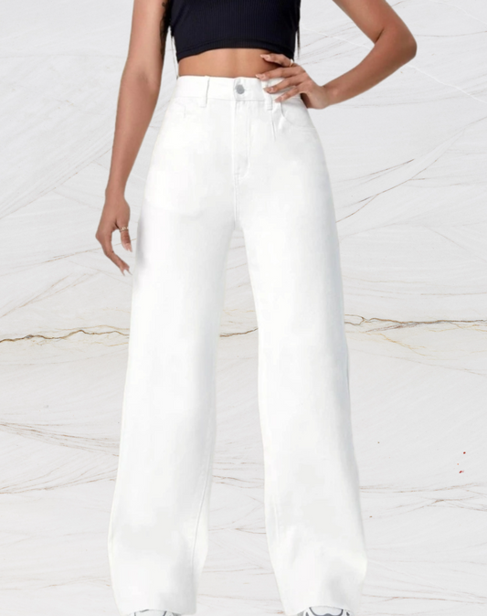 Debra - Hoch geschnittene Jeans mit geknöpftem Hosenschlitz für Frauen