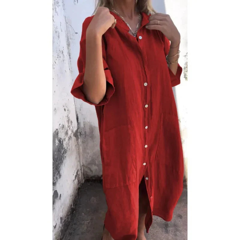 Diothel - Lässiges Maxikleid im Shirt-Stil