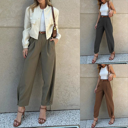 Agnes - Hoch geschnittene Hose mit Cargotaschen für Frauen