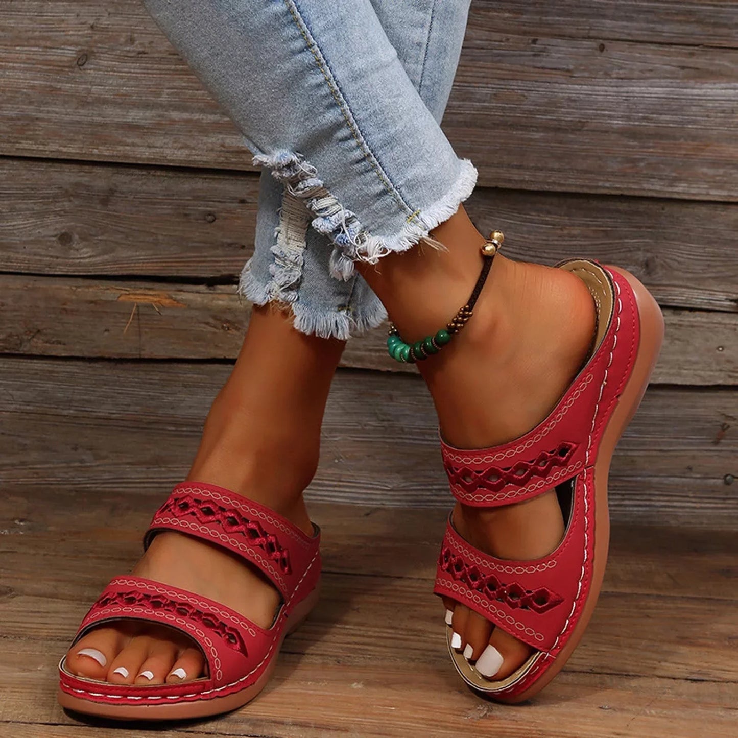 Valeria - Lässige Keilsandalen Outdoor-Pantoffeln
