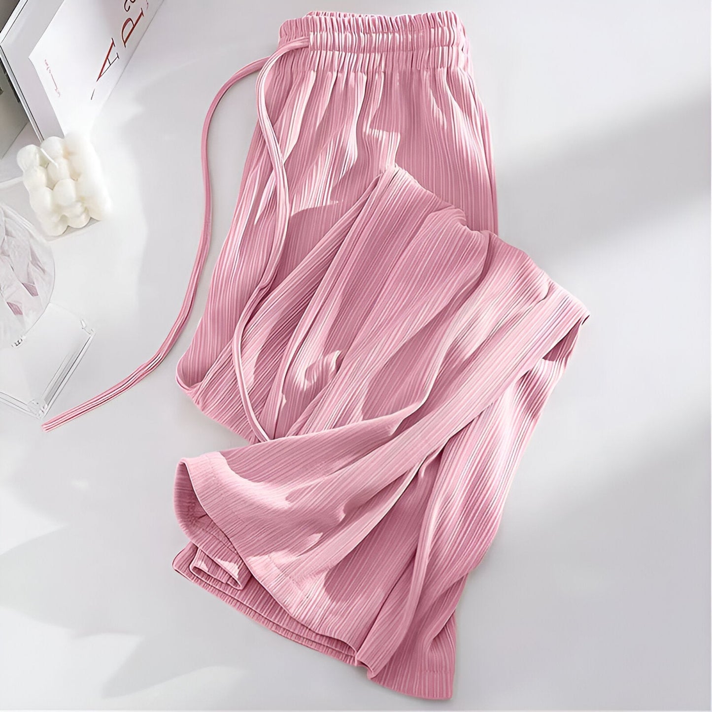 Chrysanthe | Kühle und leichte Hose mit hoher Taille und weitem Bein