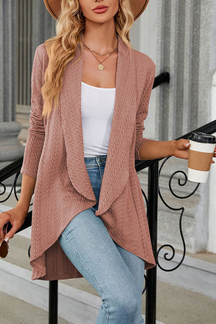 Mia - Locker gestrickte Strickjacke mit Revers