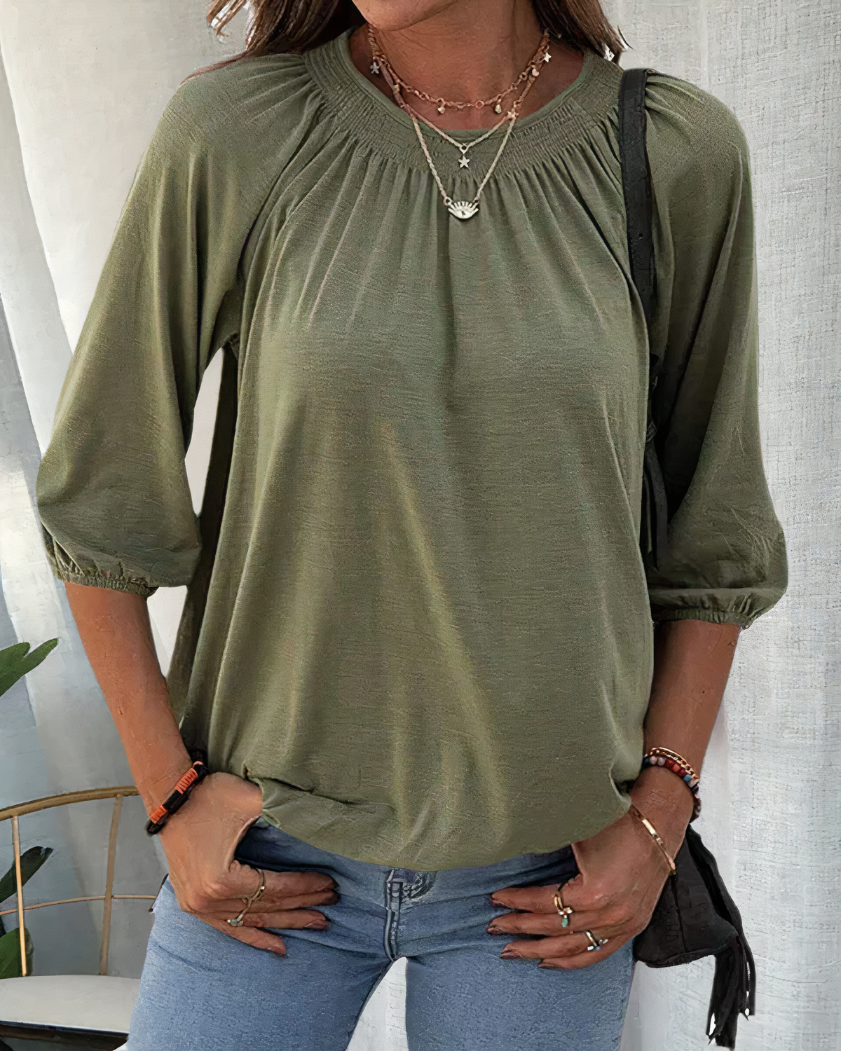 ESTELLE - Stilvolle Bluse mit 3/4-Ärmeln