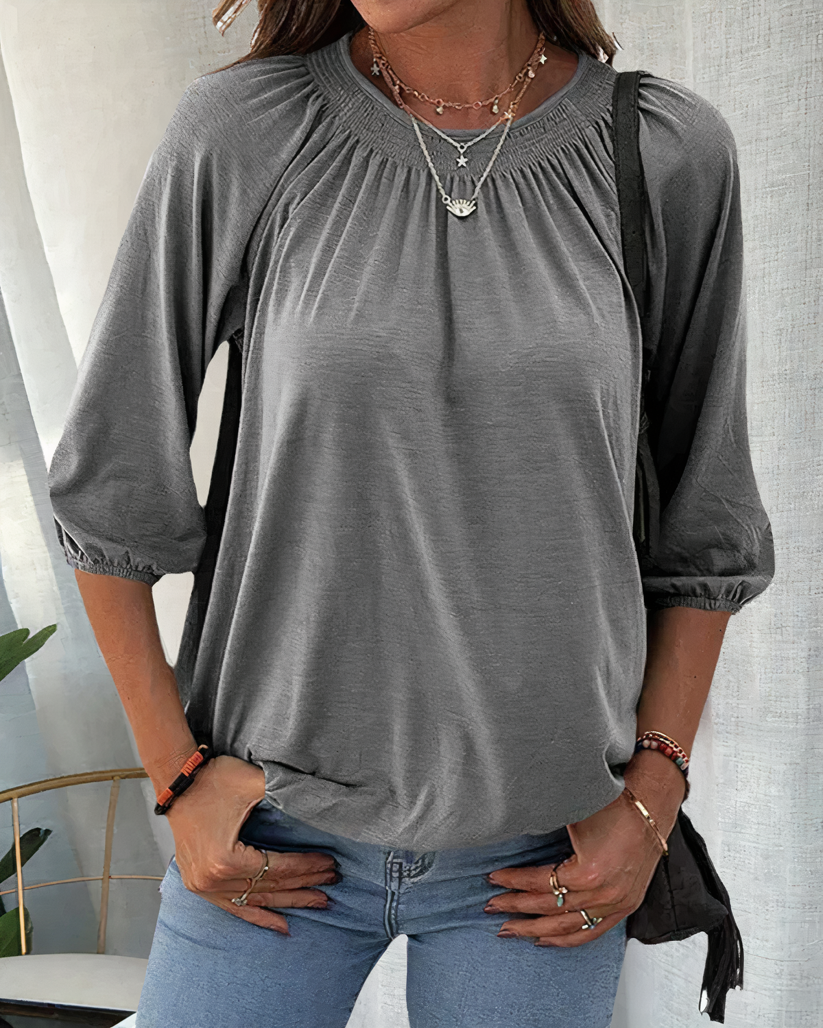 ESTELLE - Stilvolle Bluse mit 3/4-Ärmeln