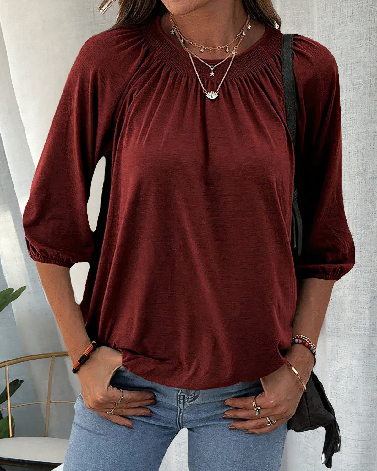 ESTELLE - Stilvolle Bluse mit 3/4-Ärmeln