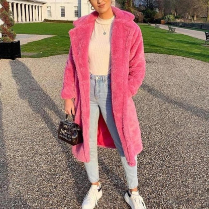 Eila - Lange Kunstpelzjacke für kalte Tage