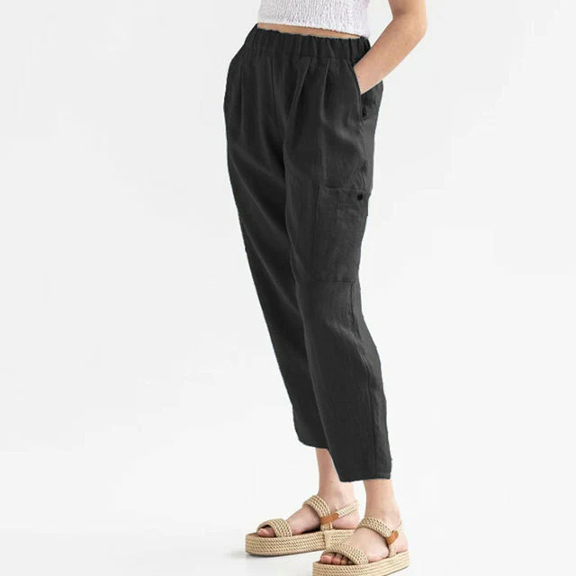 Cécile - Lässige, gerade Hose in uni