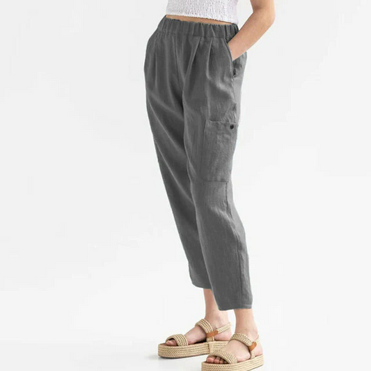 Cécile - Lässige, gerade Hose in uni