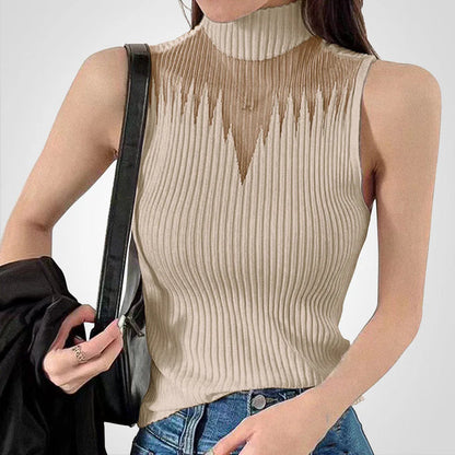Charlotte - Transparentes Crop-Top aus Mesh mit Neckholder-Trägern