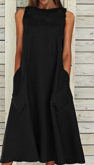 Elegantes Kleid in A-Linie aus Baumwolle