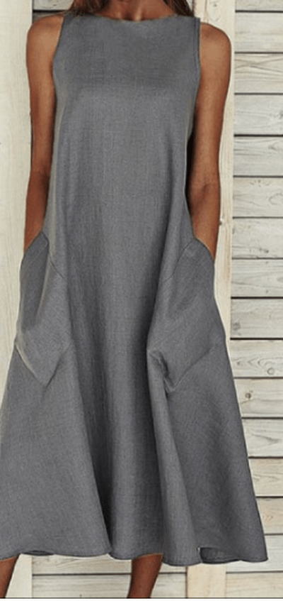 Elegantes Kleid in A-Linie aus Baumwolle