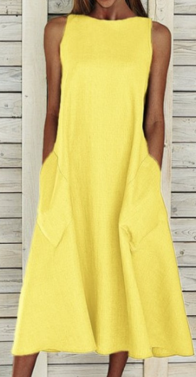 Elegantes Kleid in A-Linie aus Baumwolle