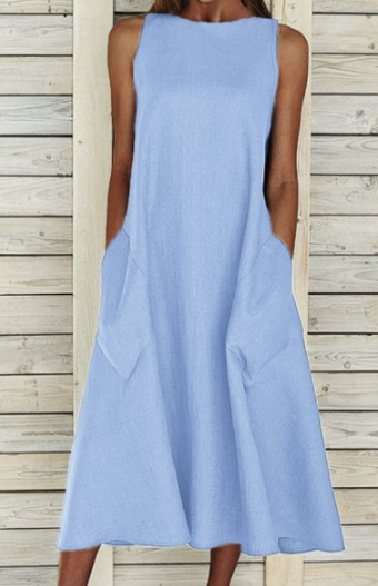 Elegantes Kleid in A-Linie aus Baumwolle