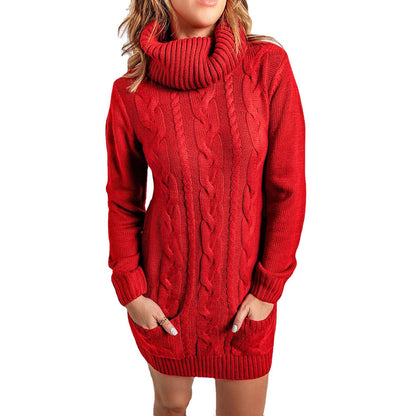 Elegantes Kleid mit Halbkragen aus weicher Baumwolle