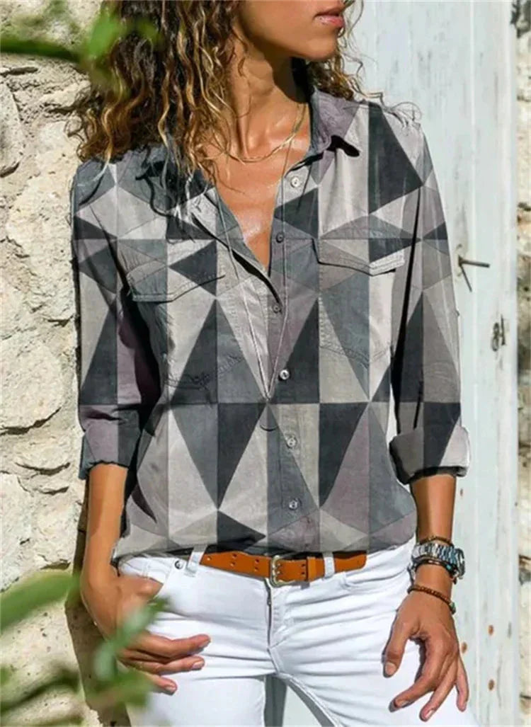 Brenda | Geometrische Print Sommerbluse für Frauen