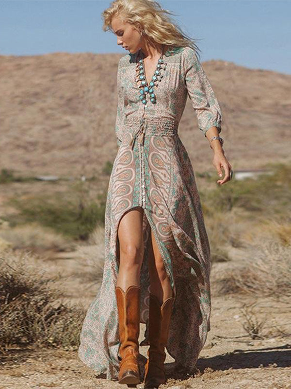 Elegantes langes Chiffonkleid mit Rüschen