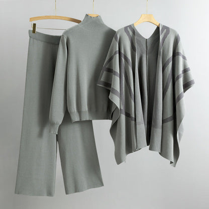 Amelia - Khaki-Ensemble aus Strick Allure für Frauen